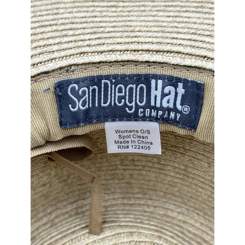 San Diego Hat Company Natural‎ Beige Fedora Crown Woven Paper Sun Brim Hat
